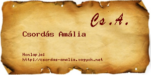 Csordás Amália névjegykártya