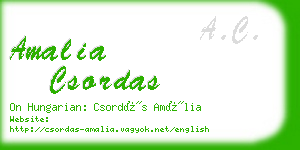 amalia csordas business card